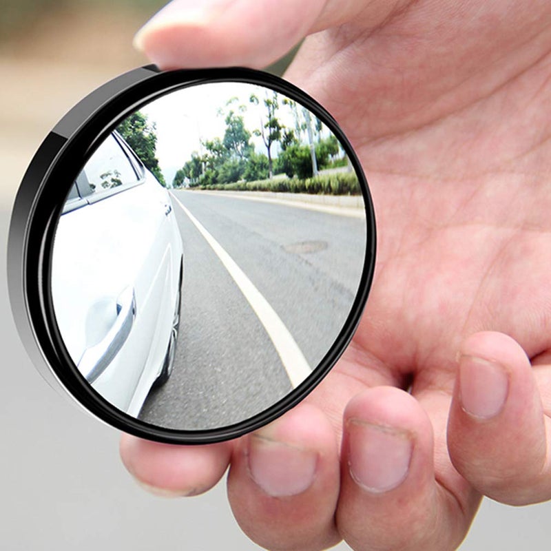 ESreake 2PCS small Blind Spot Mirror,2"" Round HD Glass Convex Rear View Mirror,Strong Adhesive Mirror for Car, Van, SUV and Trucks (2""(50mm), Black frame) - Image 4
